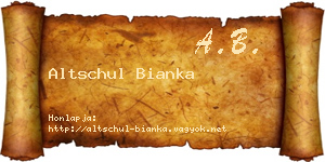 Altschul Bianka névjegykártya