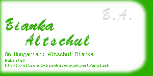 bianka altschul business card